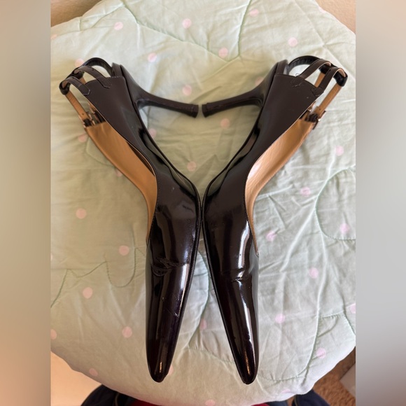 VINTAGE Versace Black Sling back Heels Womens size 37 1/2 - Picture 7 of 16